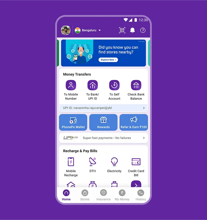 PhonePe App Interface